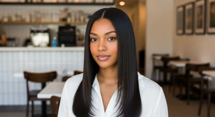 Sleek Middle Part Blowout Natural Hair Blowout Styles