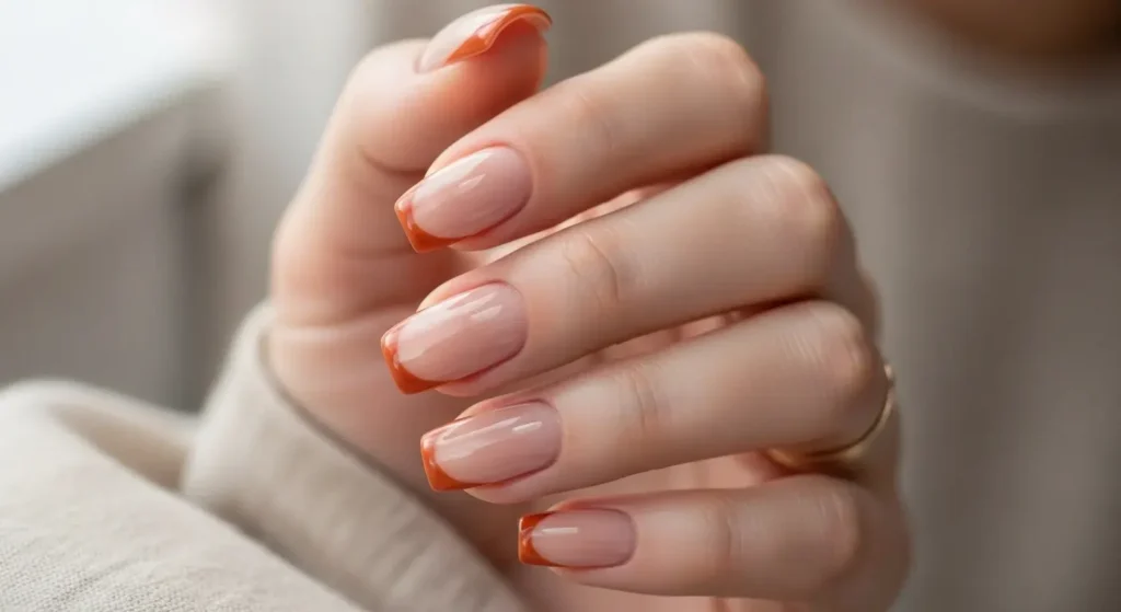 Burnt Orange French Tips Gorgeous Orange Nails