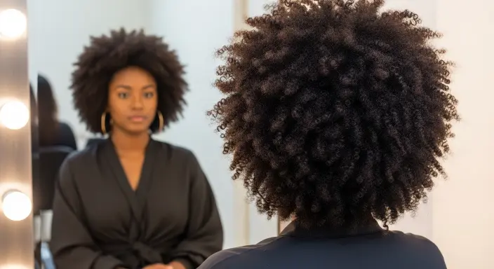 Afro Blowout with Side Part Natural Hair Blowout Styles