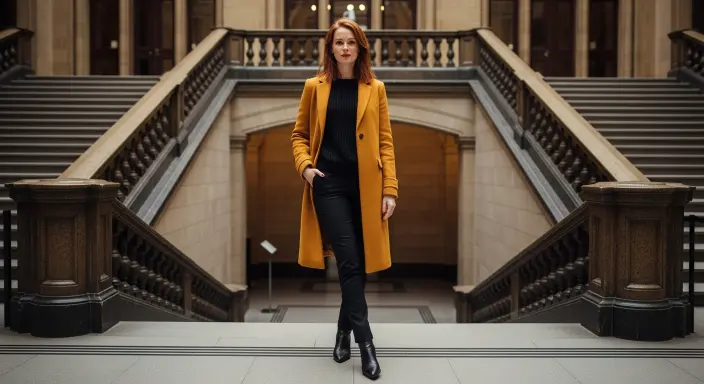 Statement Coat with Simple Basics Fall Outfit Ideas