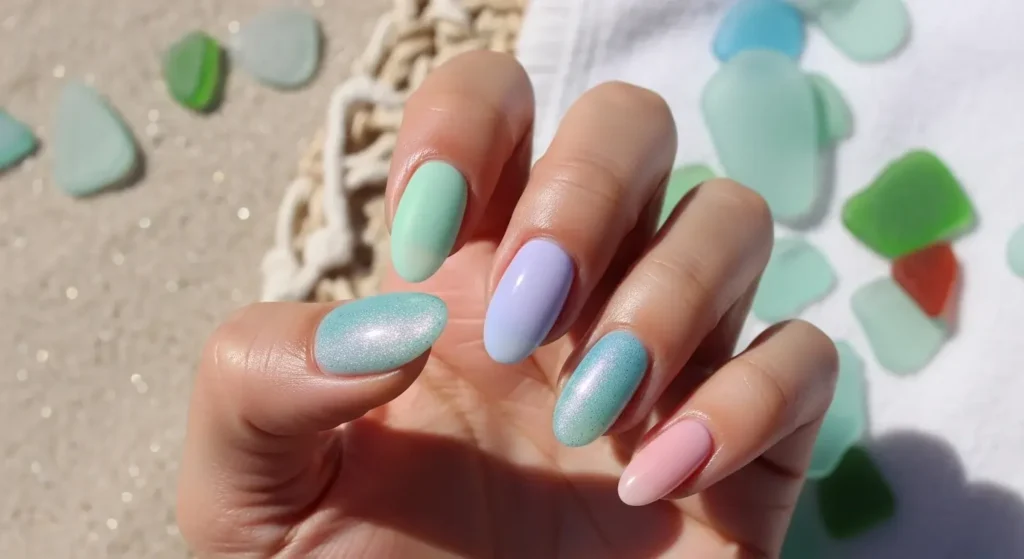 Sea Glass Pastels Vacation-Ready Nails for Summer