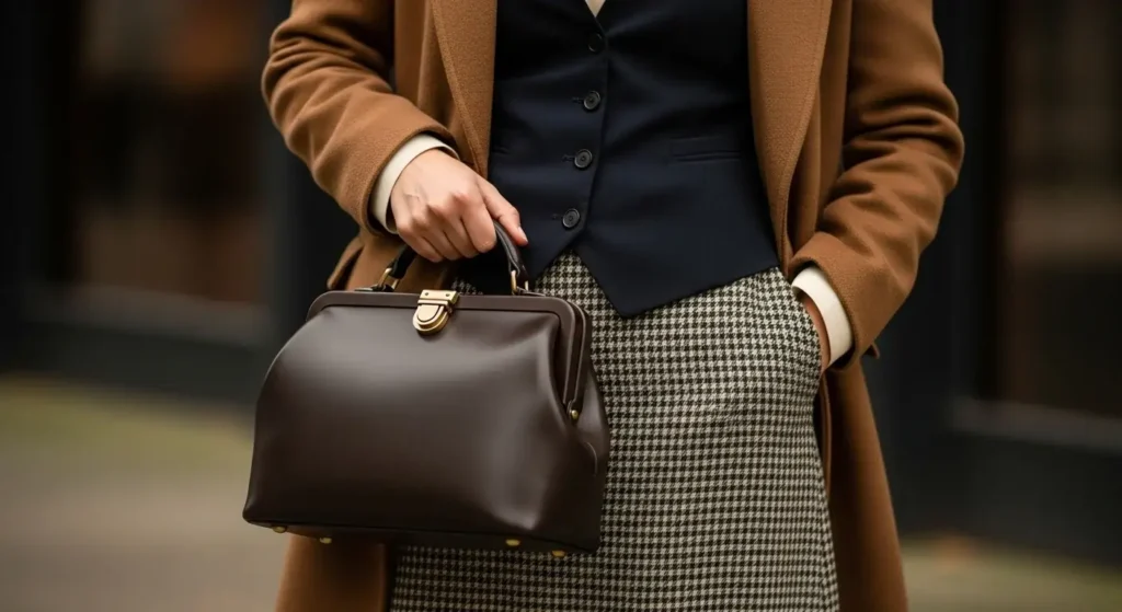 Doctor’s Bag Silhouette in Dark Espresso Old Money Handbags