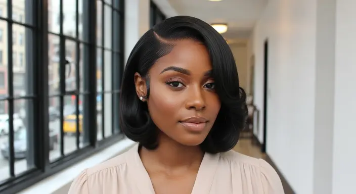 Short C-Curl Silk Press Short Silk Press Hairstyles