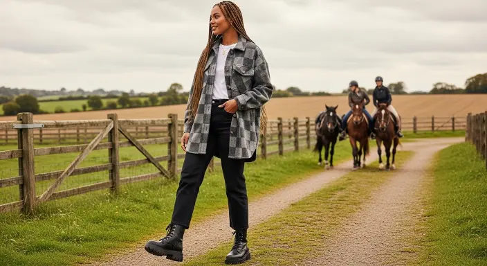 Shacket and Chunky Boots Combo Fall Outfit Ideas