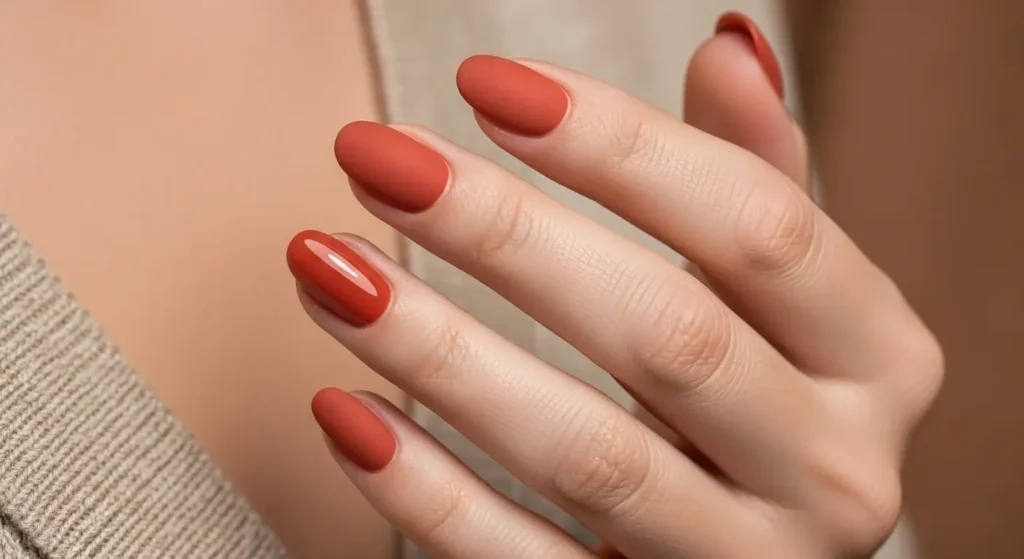 Terracotta Matte Nails Gorgeous Orange Nails