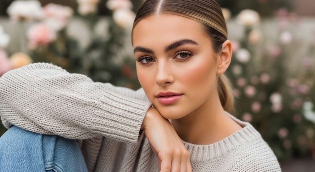 No-Mascara Look or Brown Mascara Light Summer Makeup