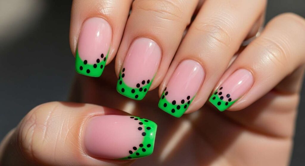Watermelon-Themed Nails August Nails Design