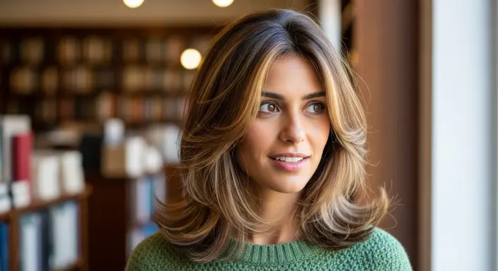 Feathered Shoulder-Length Layers Thin Fine Hair Styles