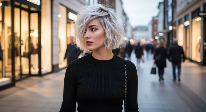 Bleached Messy Pixie with Dark Roots Messy Pixie Haircut Ideas