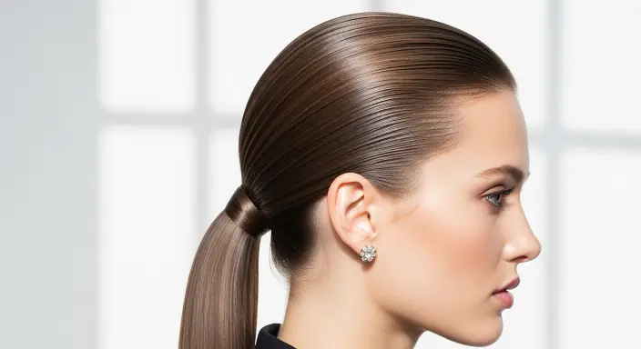 Slicked-Back Low Bun or Ponytail Thin Fine Hair Styles