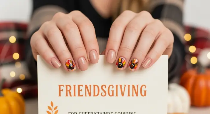 Turkey Accent Nails Trendy Thanksgiving Nail