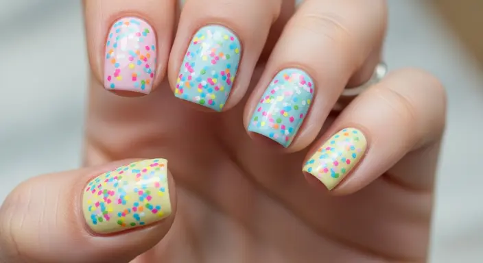 Confetti Nails Birthday Nails Ideas