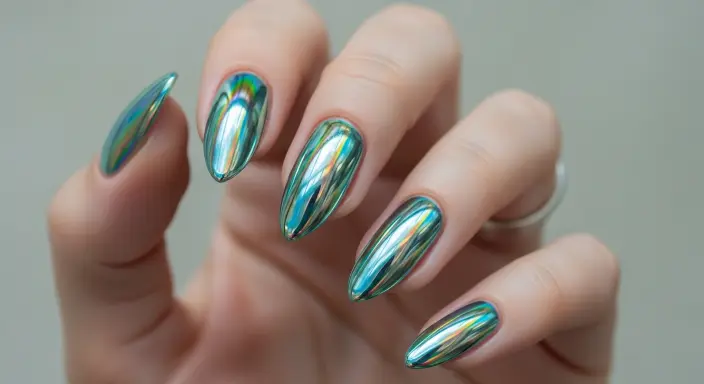 Holographic Chrome Nails Birthday Nails Ideas