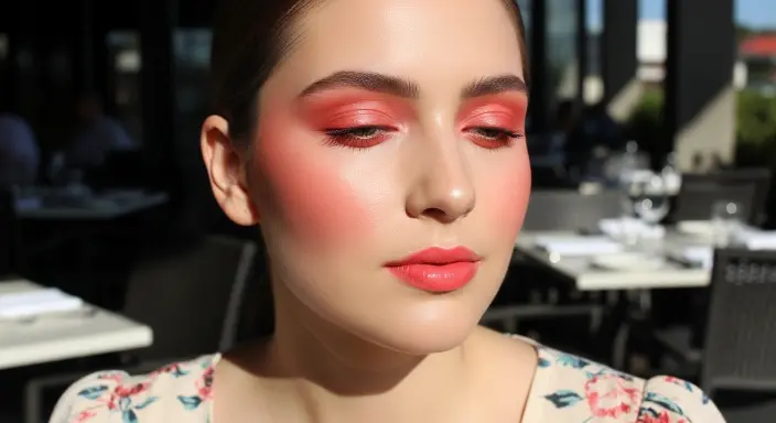 Coral Cream Blush and Gloss Summer Makeup Looks