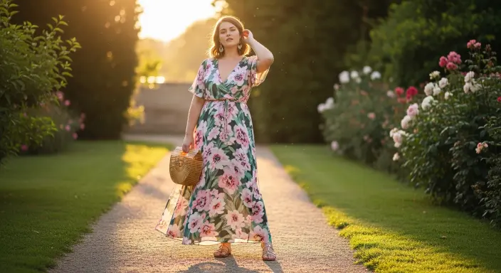  Flowy Floral Maxi Dress Plus Size Summer Outfits 